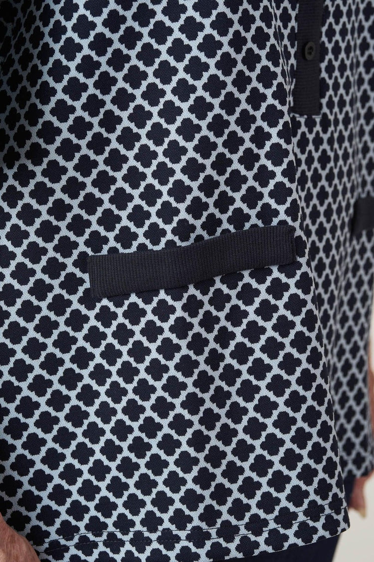 Women’s Open-Back Easy Dressing Jacquard Shirt for Easy Assisted Dressing | Easy-Dress Snap Closure Adaptive Top