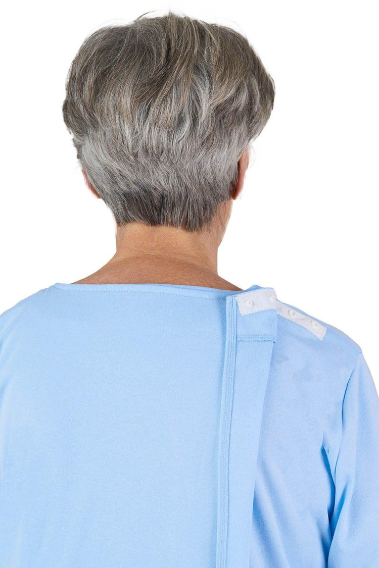 Women's Bow Long Sleeve Nightgown with Back Overlap