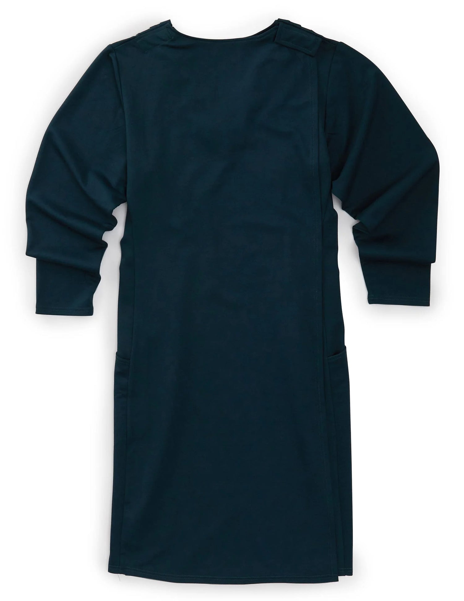 Women's Ponte Long Sleeve Open Back Dress Teal