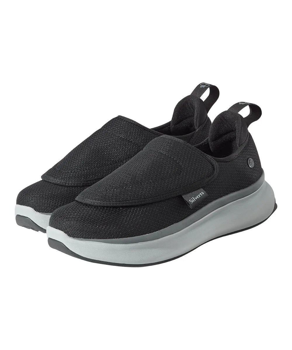 Black comfortable walking shoes hot sale