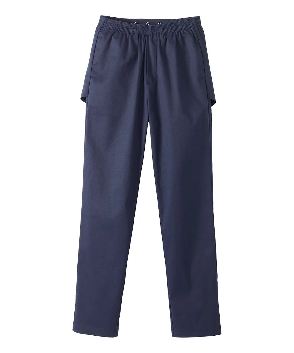 Navy open-back cotton trousers for men - full length