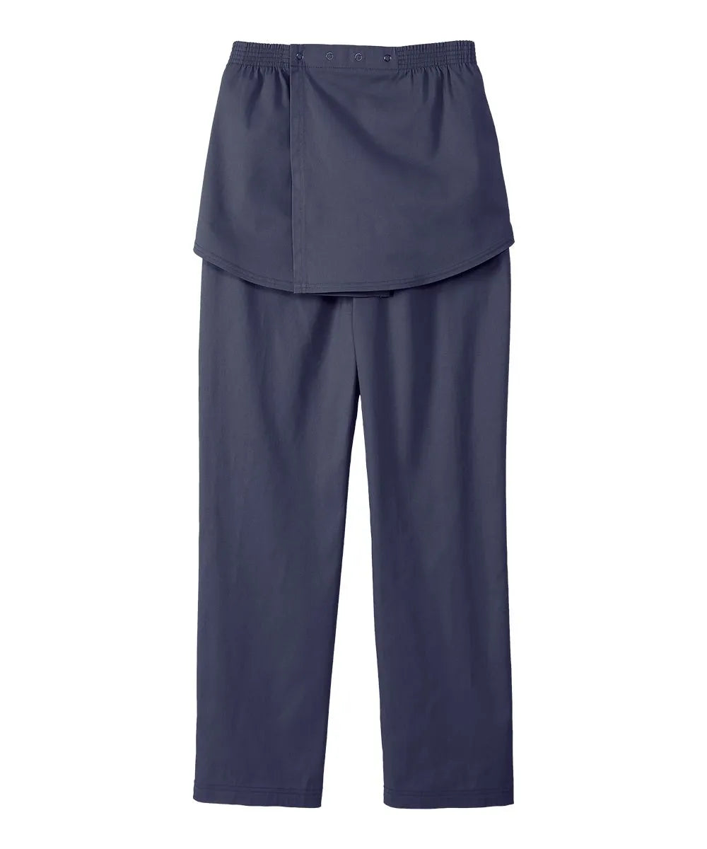 Navy open-back cotton trousers for men - front view