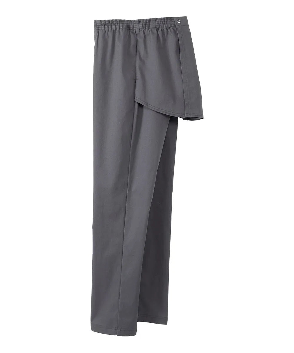 Slate gray open-back cotton trousers for men - side view