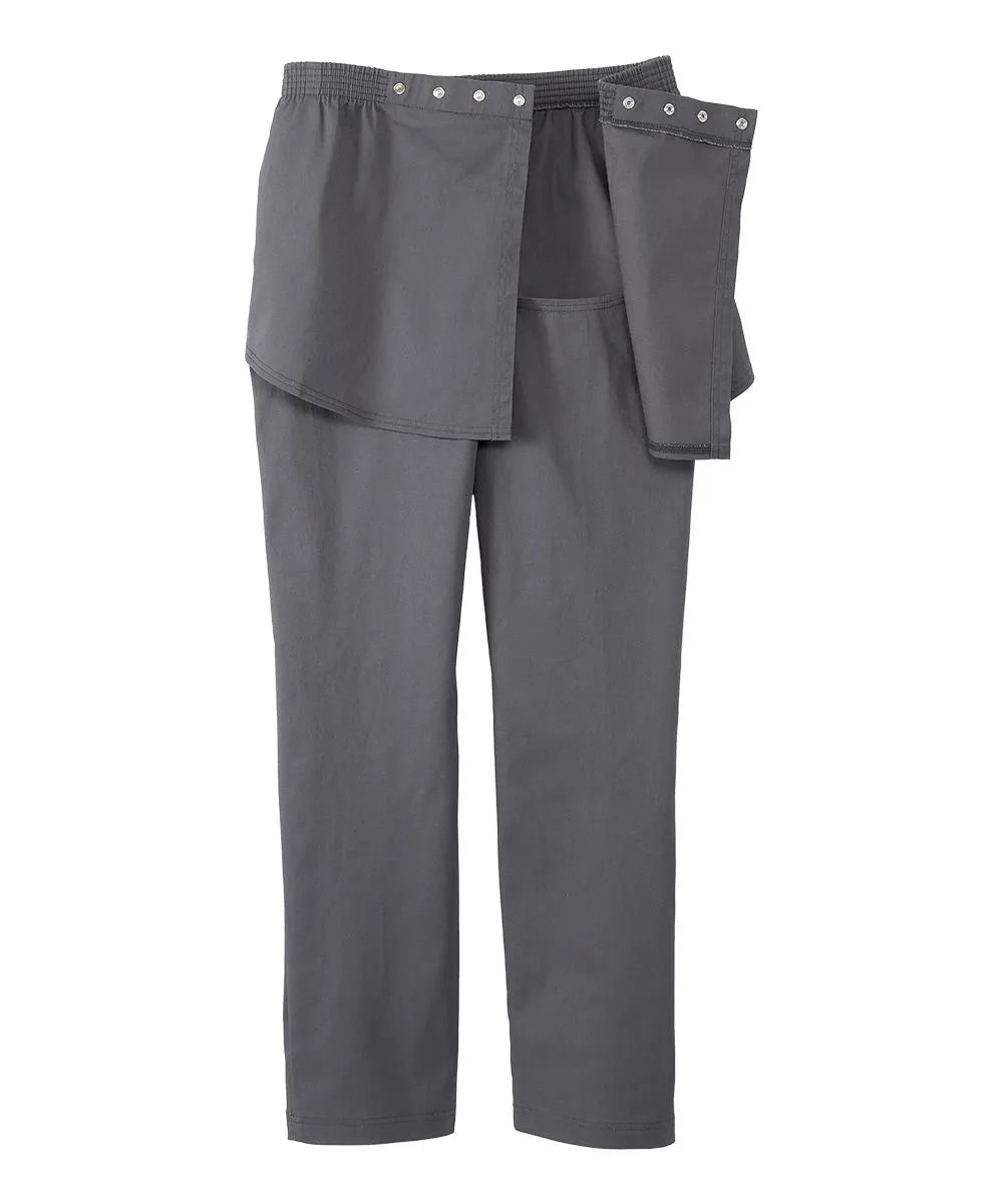 Slate gray open-back cotton trousers for men - open flap view