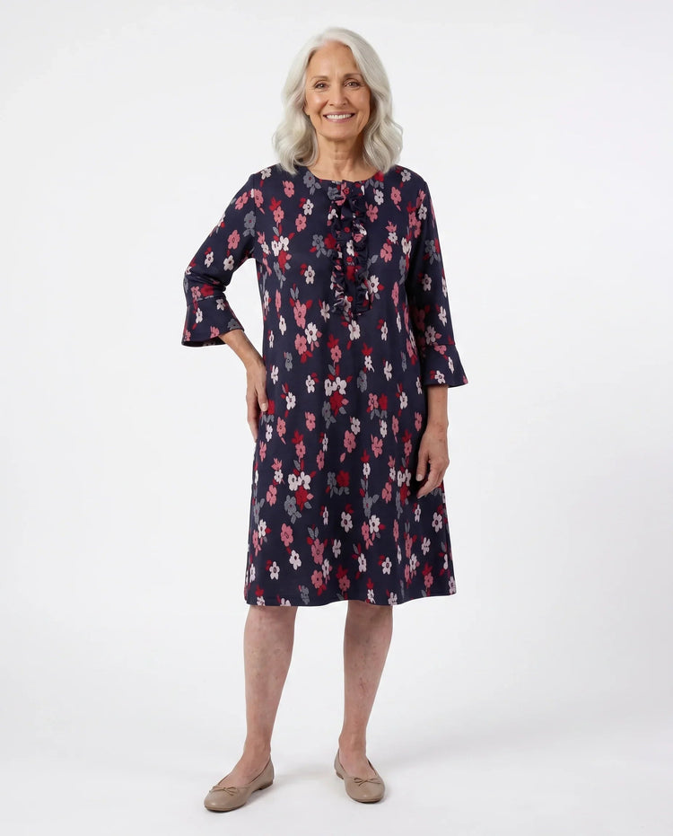 Adaptive Dress - Loulou | Navy, front view