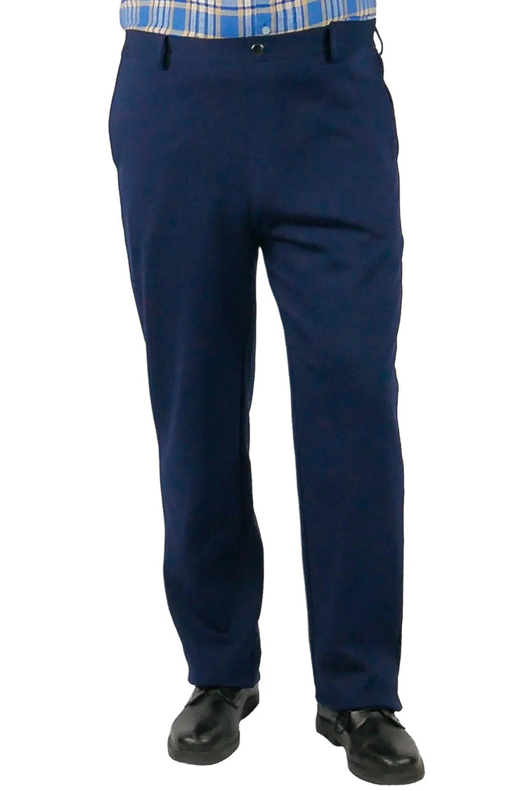 Men's Adaptive Side-Opening Knit Pants | Easy-On Trousers with Velcro Adjustable Waist