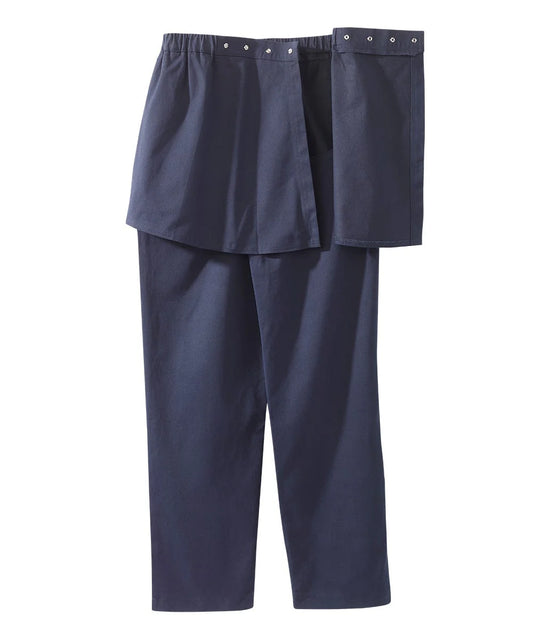 Men's Magnetic Fly Pants with Back Overlap half opened