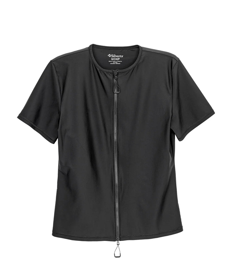 men's swim tee fully zipped front