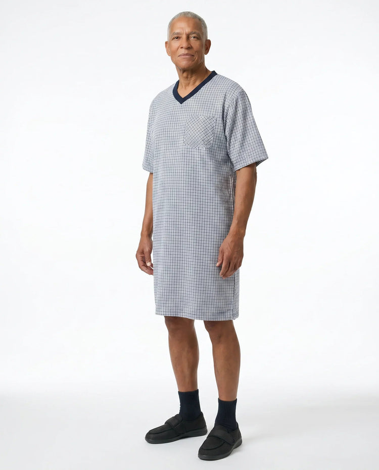 Adaptive Nightshirt - Mitch | Navy, front view