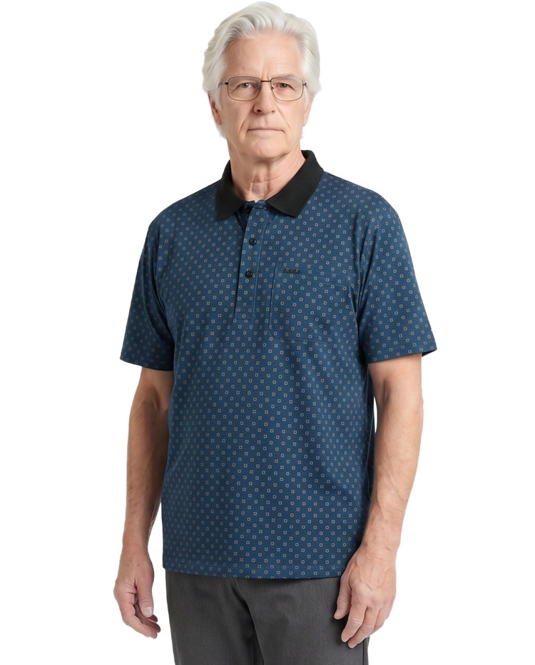 Adaptive Polo Shirt - Ralfie | Mystic Blue, cropped view