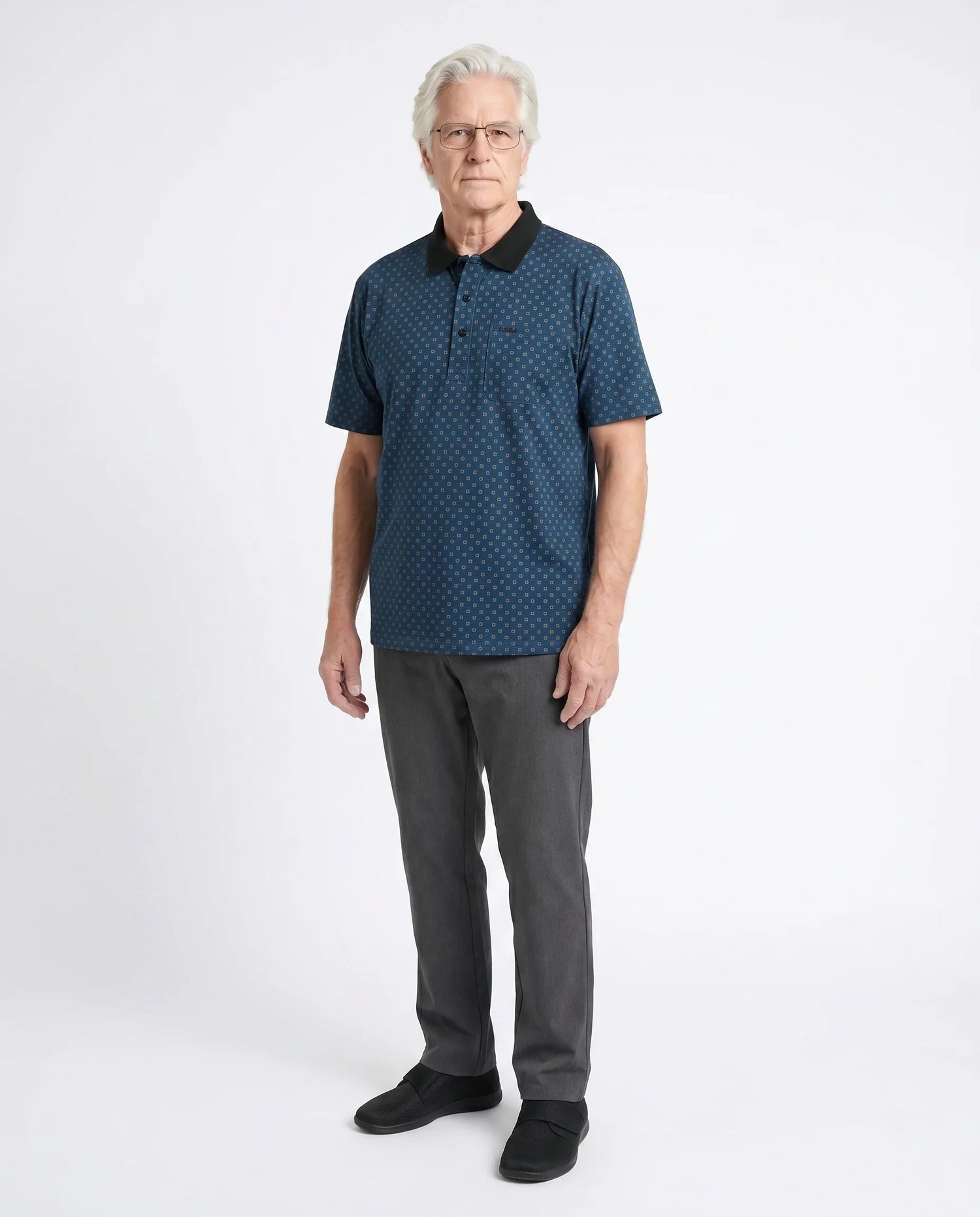 Adaptive Polo Shirt - Ralfie | Mystic Blue, front view