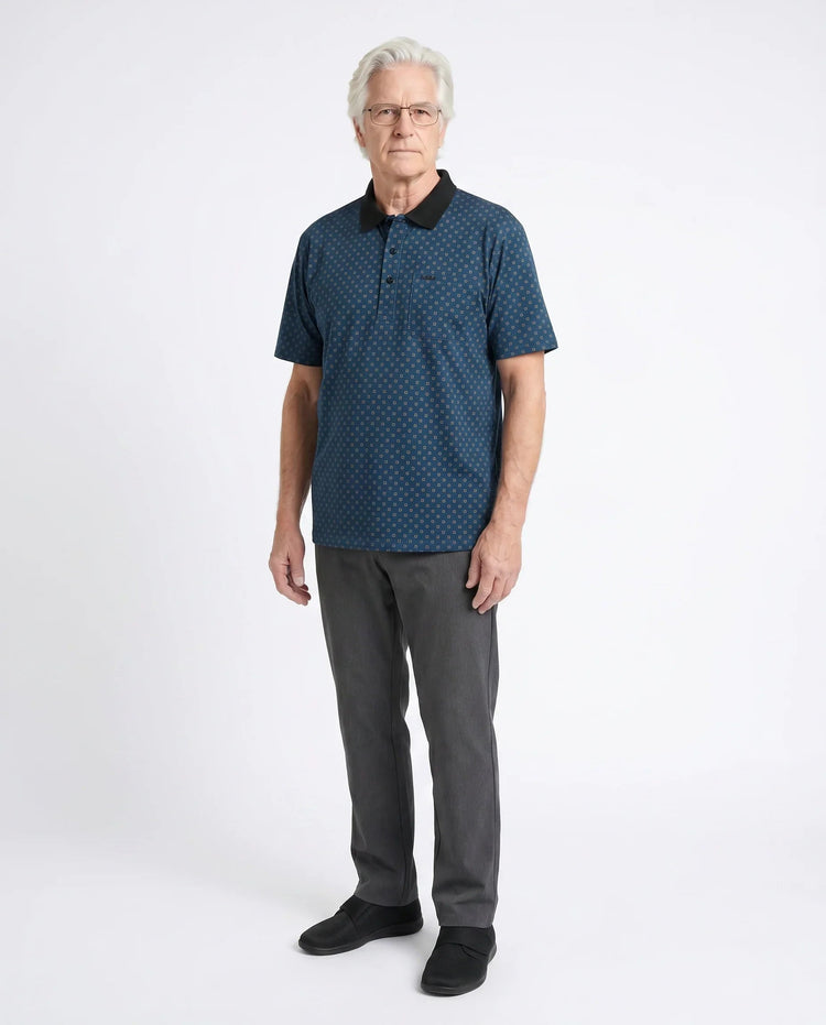 Adaptive Polo Shirt - Ralfie | Mystic Blue, front view