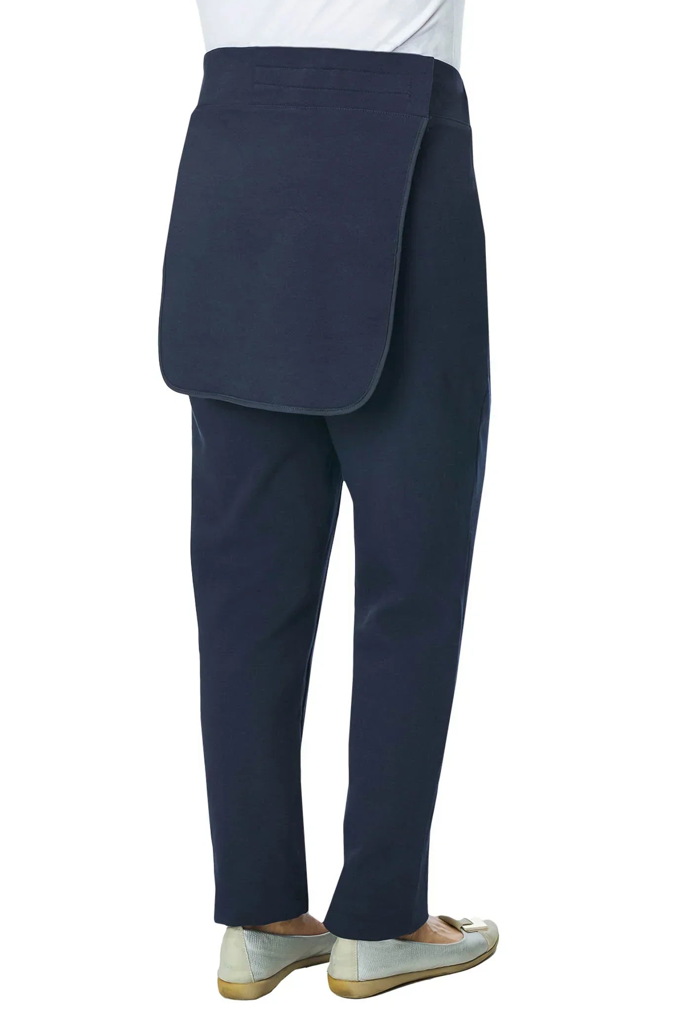 Women's Back-Panel Assisted Dressing Stretch Pants - Navy | Tricotti - back panel