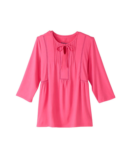 Women's Neck Tie Top with Back Overlap front