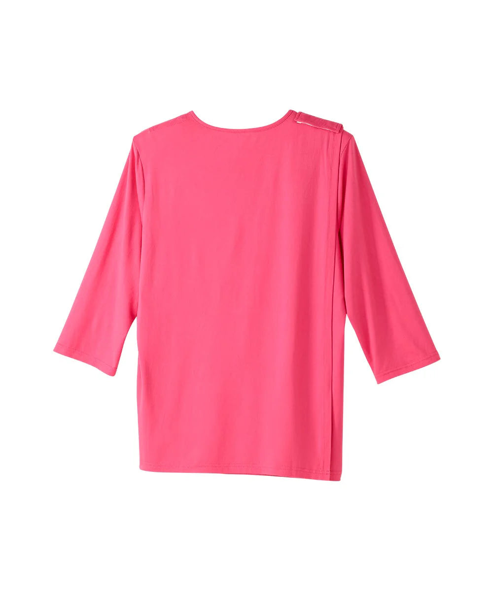 Women's Neck Tie Top with Back Overlap closed back