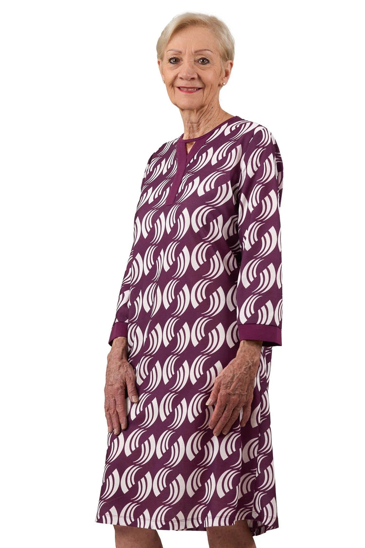 Women’s Adaptive Open-Back Soft Knit Dress | Easy-Dress Snap Closure Dress