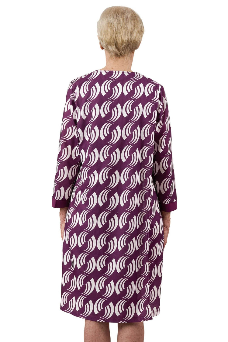 Women’s Adaptive Open-Back Soft Knit Dress | Easy-Dress Snap Closure Dress