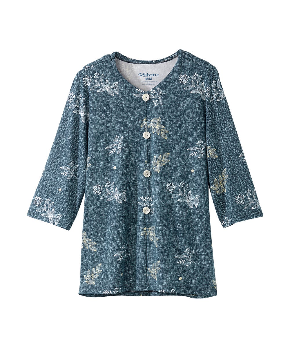 Women's Faux Button Top with Back Overlap Front