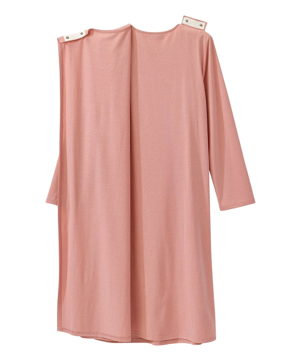 Women's Keyhole Dress with Back Overlap pink semi open back