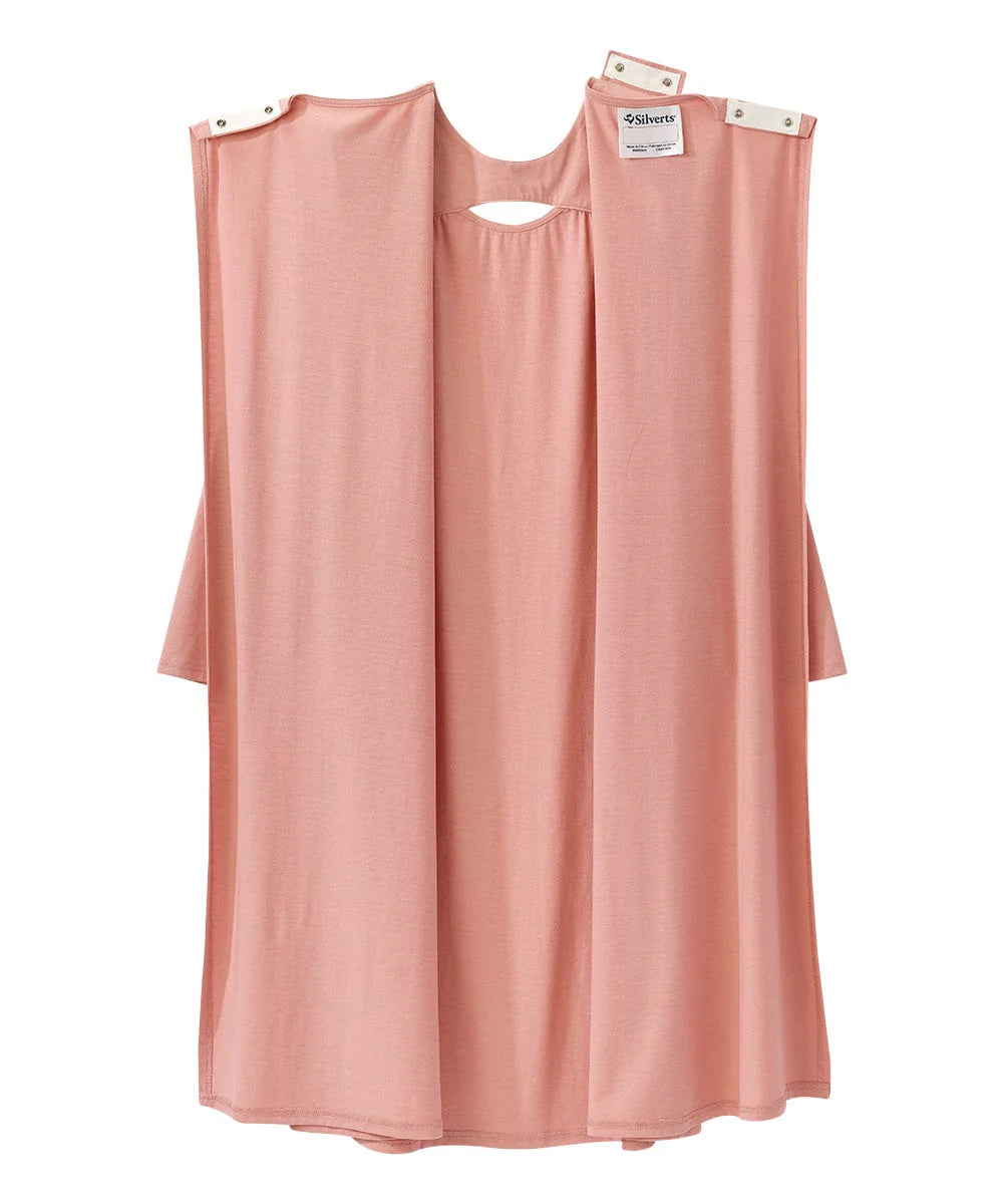 Women's Keyhole Dress with Back Overlap pink open back