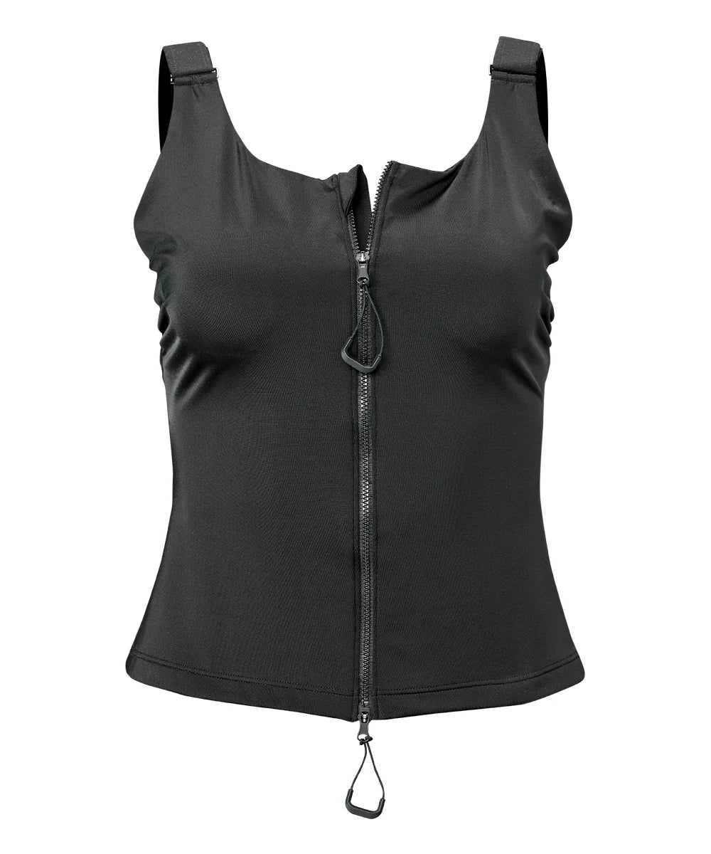 Women's tankini with zip front front 