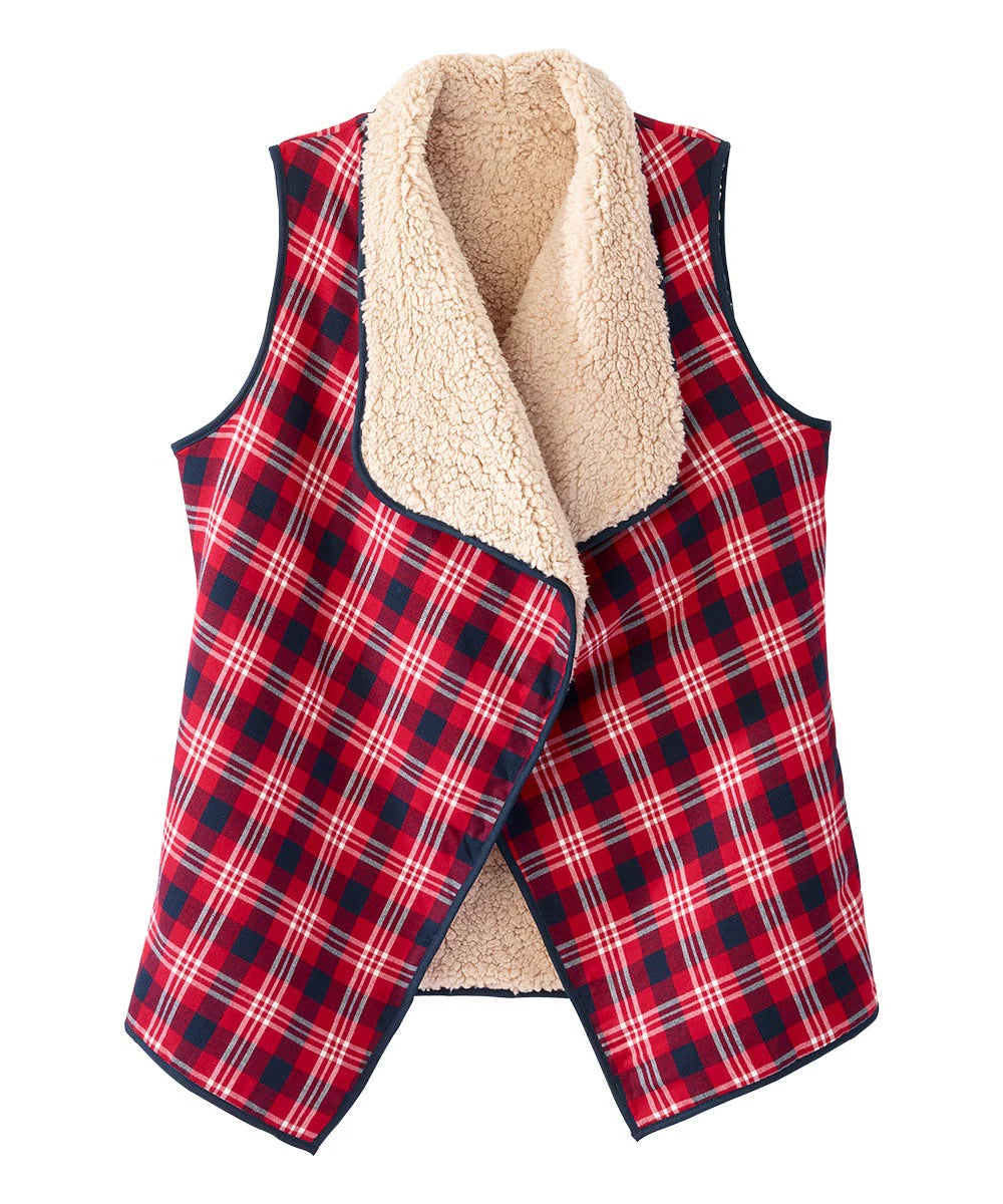 Women’s Sherpa Lined Reversible Front Vest front