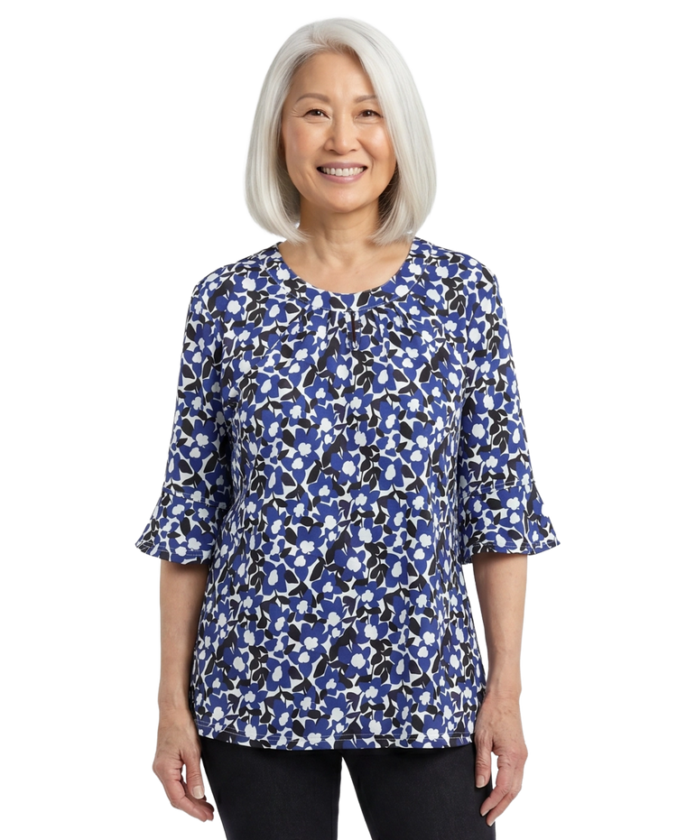 Adaptive Top - Cristy | Navy, cropped view