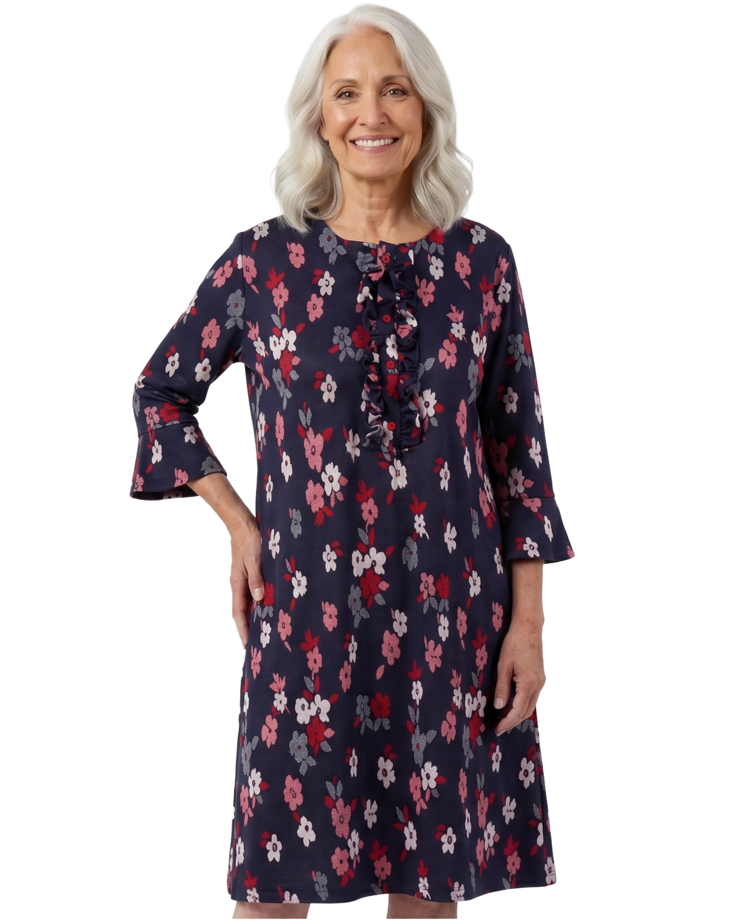 Adaptive Dress - Loulou | Navy, cropped view