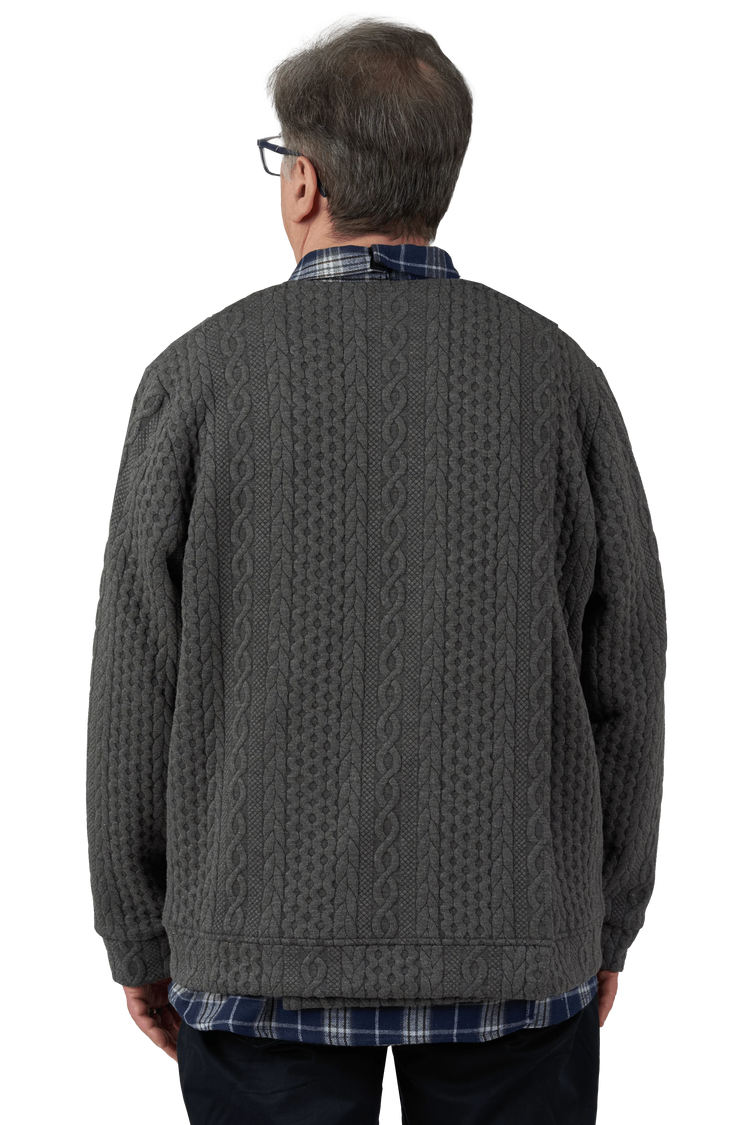 Adaptive Cardigan - Eddy | Charcoal, back view