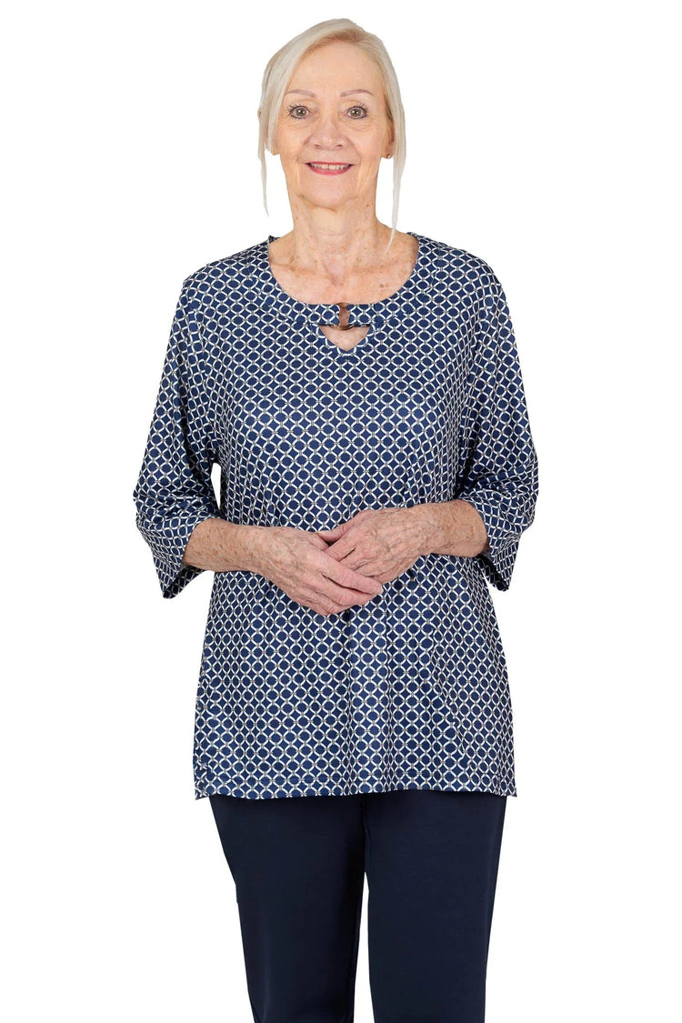 Women's Easy-Access Open-Back Snap Closure Shirt for Assisted Dressing | Lightweight Terry Knit Adaptive Top