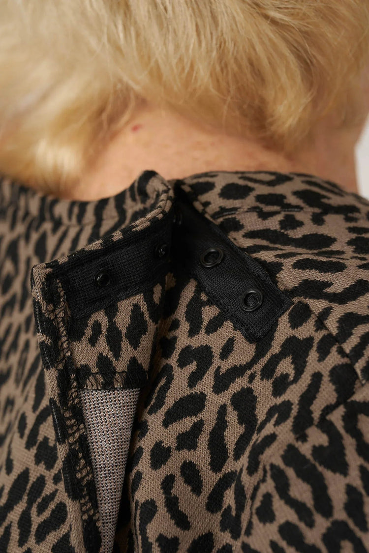 Women's Easy-Access Open-Back Snap Closure Shirt for Assisted Dressing | Lightweight Terry Knit Adaptive Top