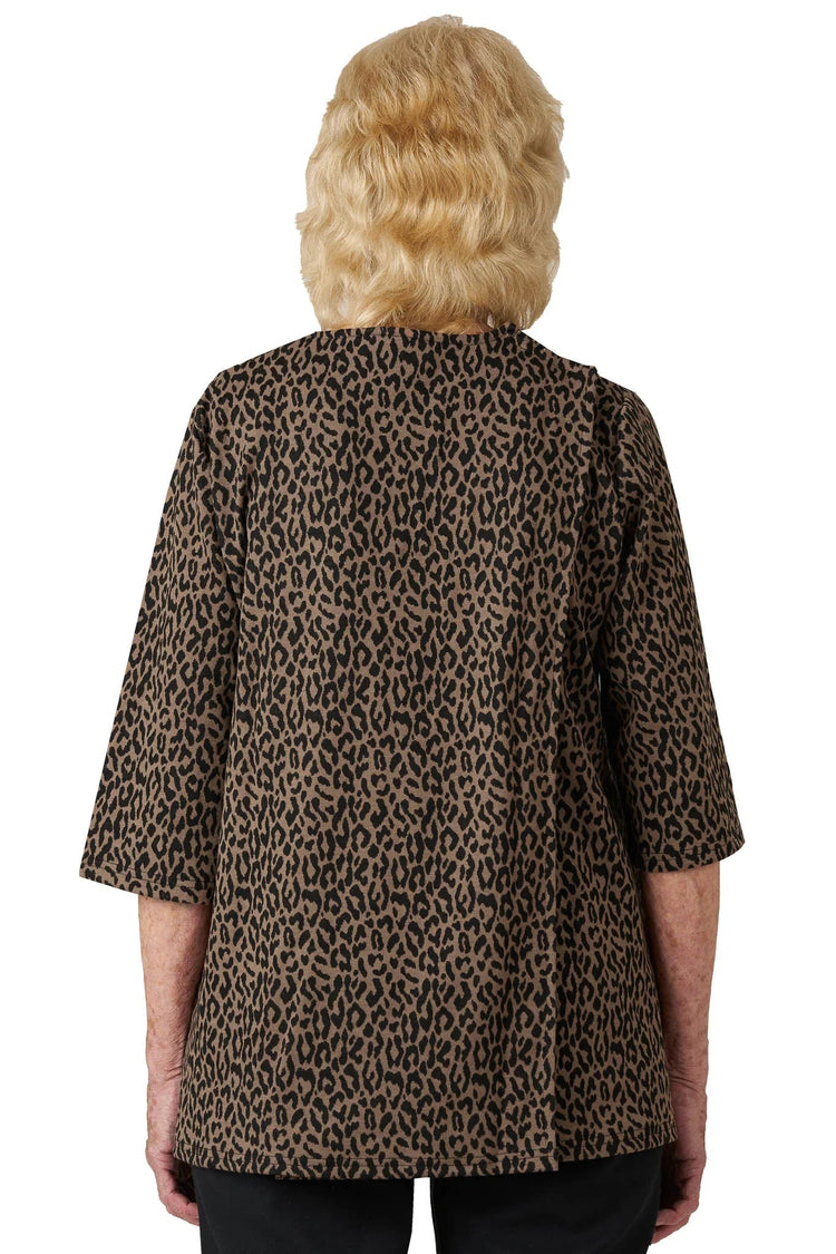 Women's Easy-Access Open-Back Snap Closure Shirt for Assisted Dressing | Lightweight Terry Knit Adaptive Top