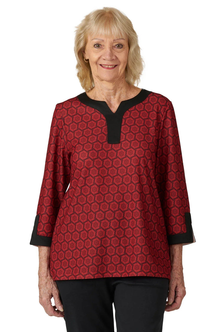 Women's Open-Back Snap Closure Shirt for Assisted Dressing | Adaptive Top with Accents