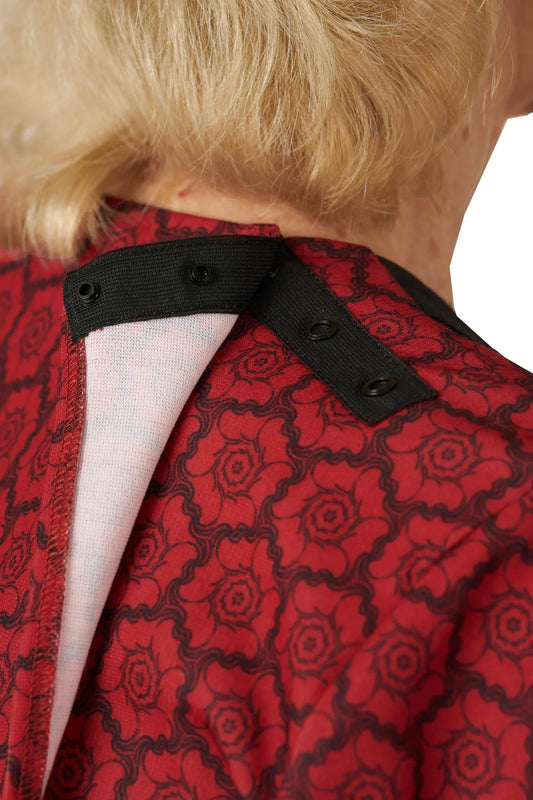 Women's Open-Back Snap Closure Shirt for Assisted Dressing | Adaptive Top with Accents