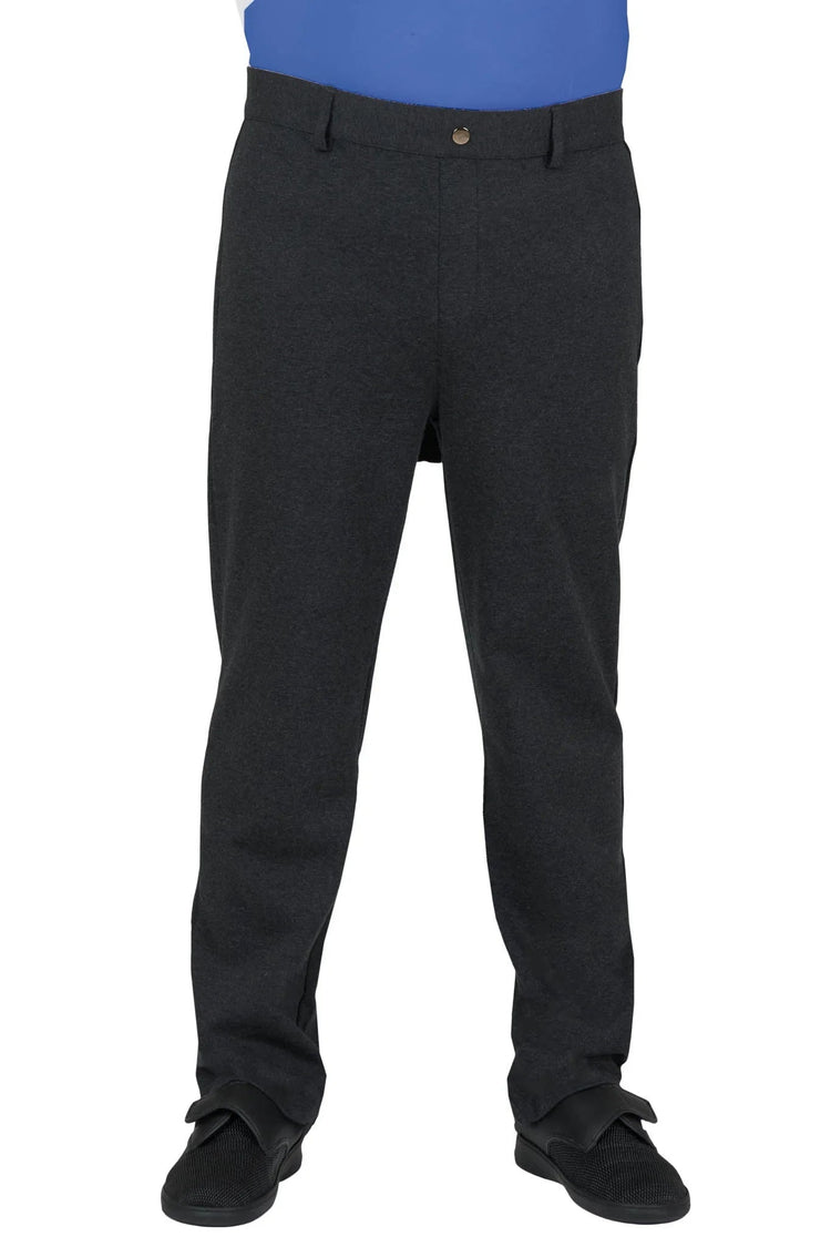 Men’s Back-Overlap Assisted Dressing Stretch Knit Pants |  Easy Dressing Adaptive Pants