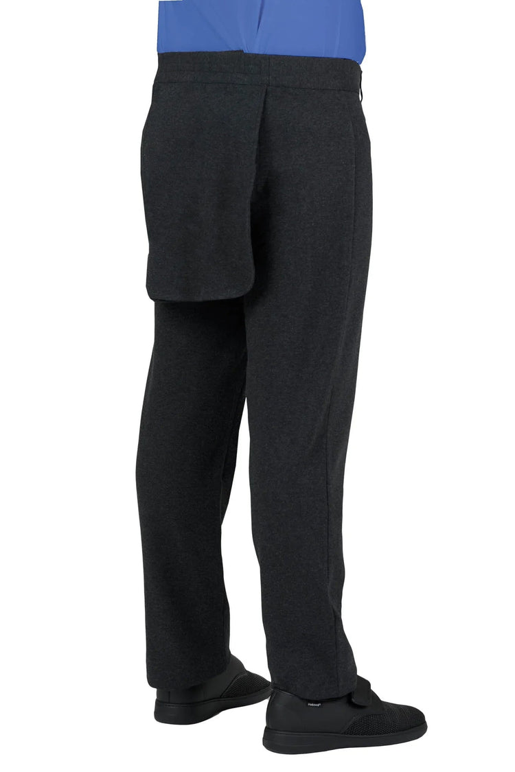 Men’s Back-Overlap Assisted Dressing Stretch Knit Pants |  Easy Dressing Adaptive Pants