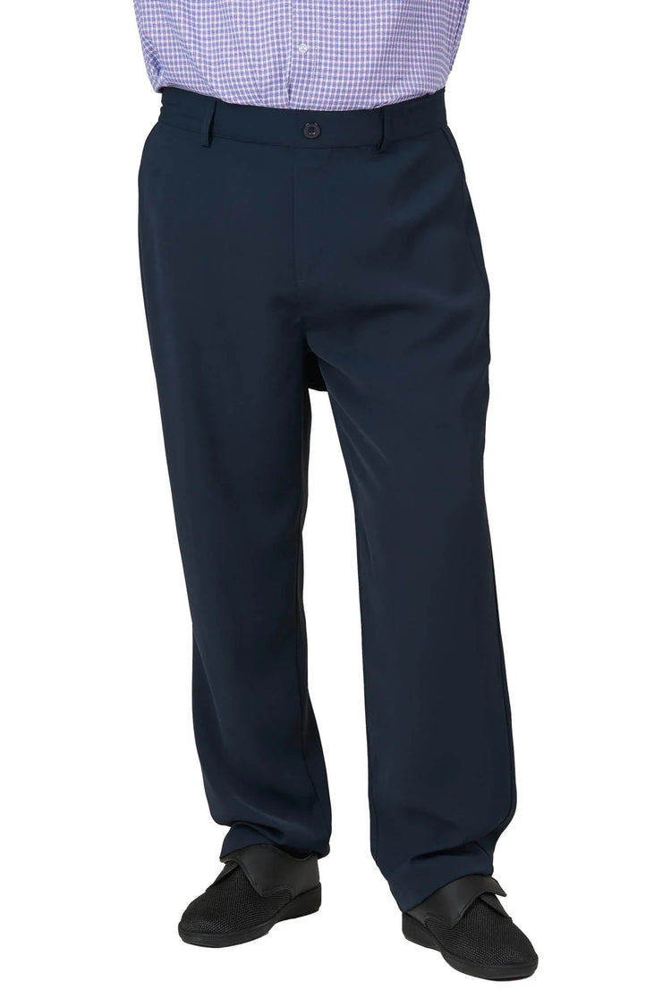 Men’s Back-Overlap Assisted Dressing Twill Pants |  Easy Dressing Adaptive Pants