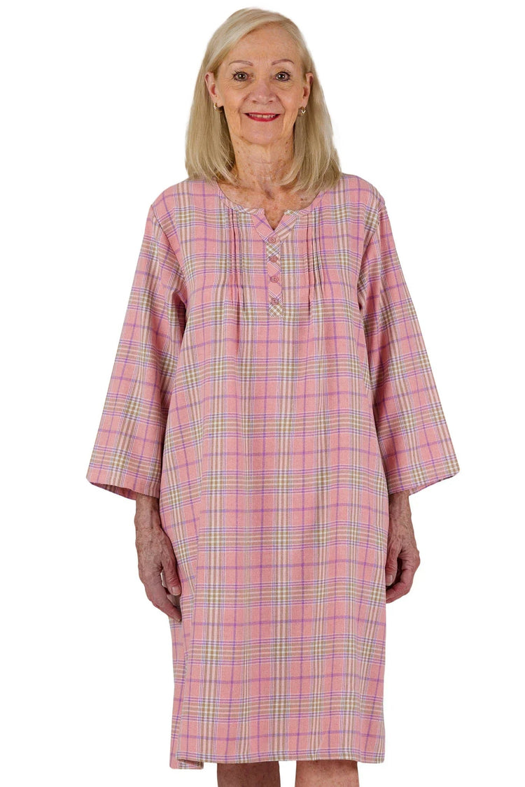 Women’s Adaptive Open-Back Nightgown | Easy-Dress Snap Closure Nightgown