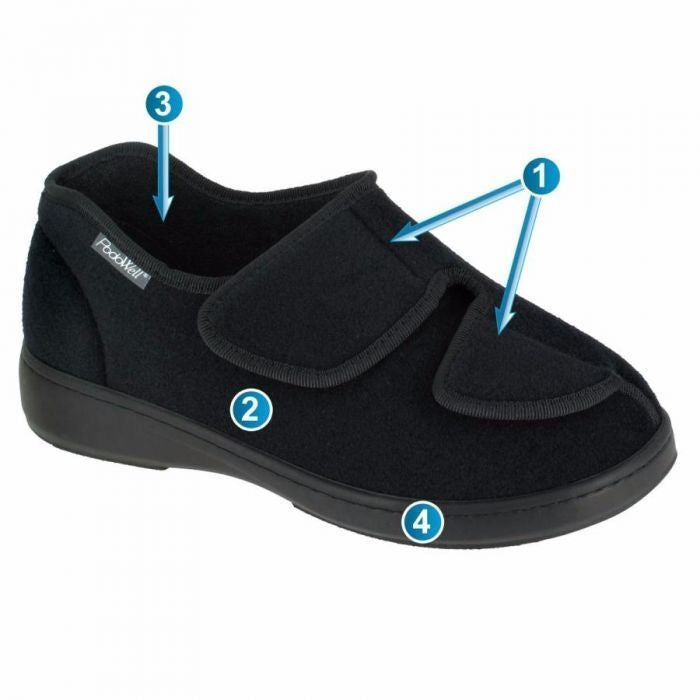 Unisex Extra Wide Adjustable Comfort Shoes with Double Strap Closures | Lightweight Washable Footwear for Edema, Post-Surgery & Sensitive Feet