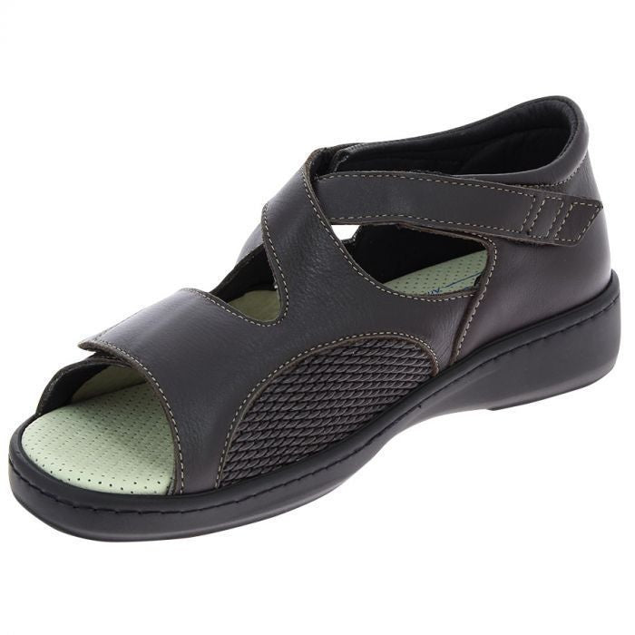 Adaptive Leather Sandals with Stretch Panels | Lightweight Wide Width Footwear for Sensitive & Changing Feet