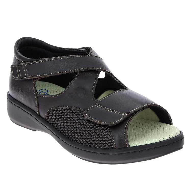 Adaptive Leather Sandals with Stretch Panels | Lightweight Wide Width Footwear for Sensitive & Changing Feet