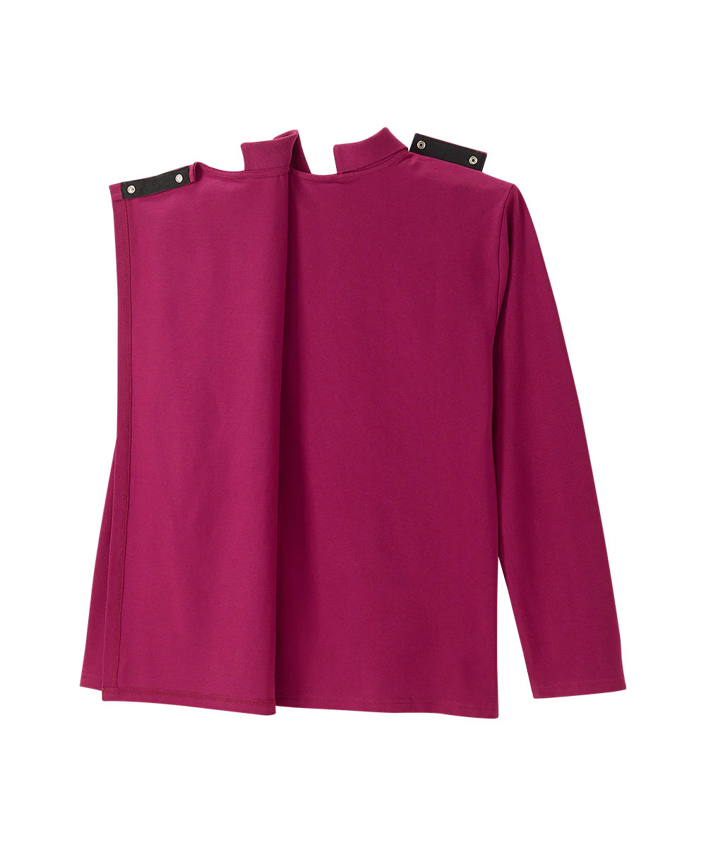 open back men's polo shirt half open