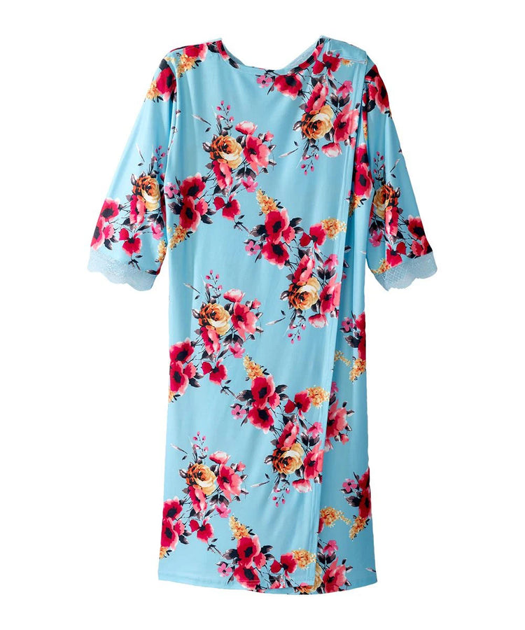 Women's Lace Night Dress with Back Overlap