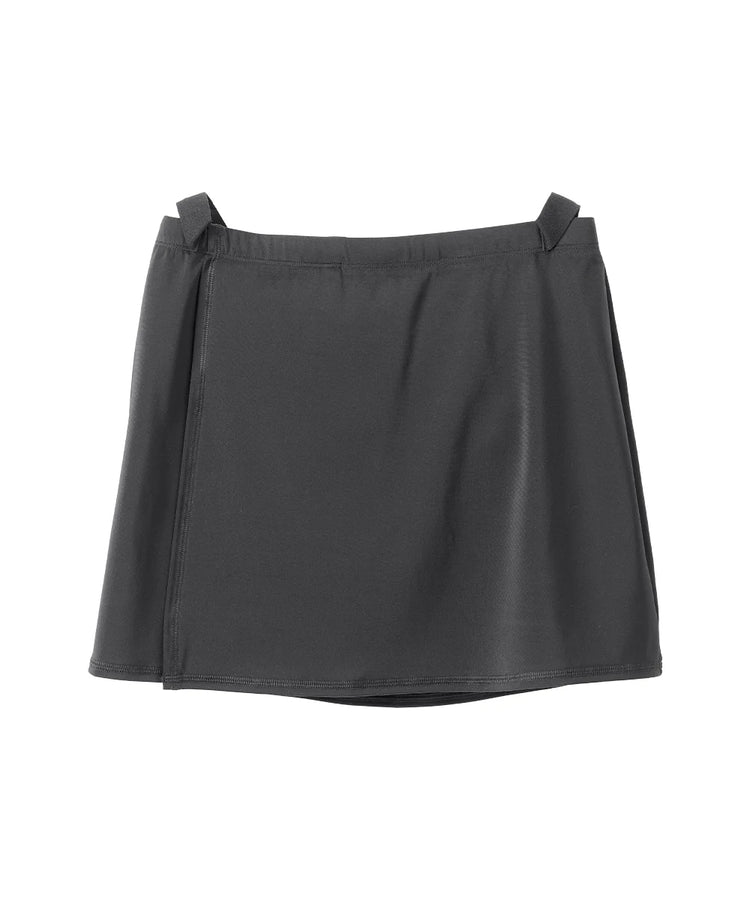 women's black swim skirt front 