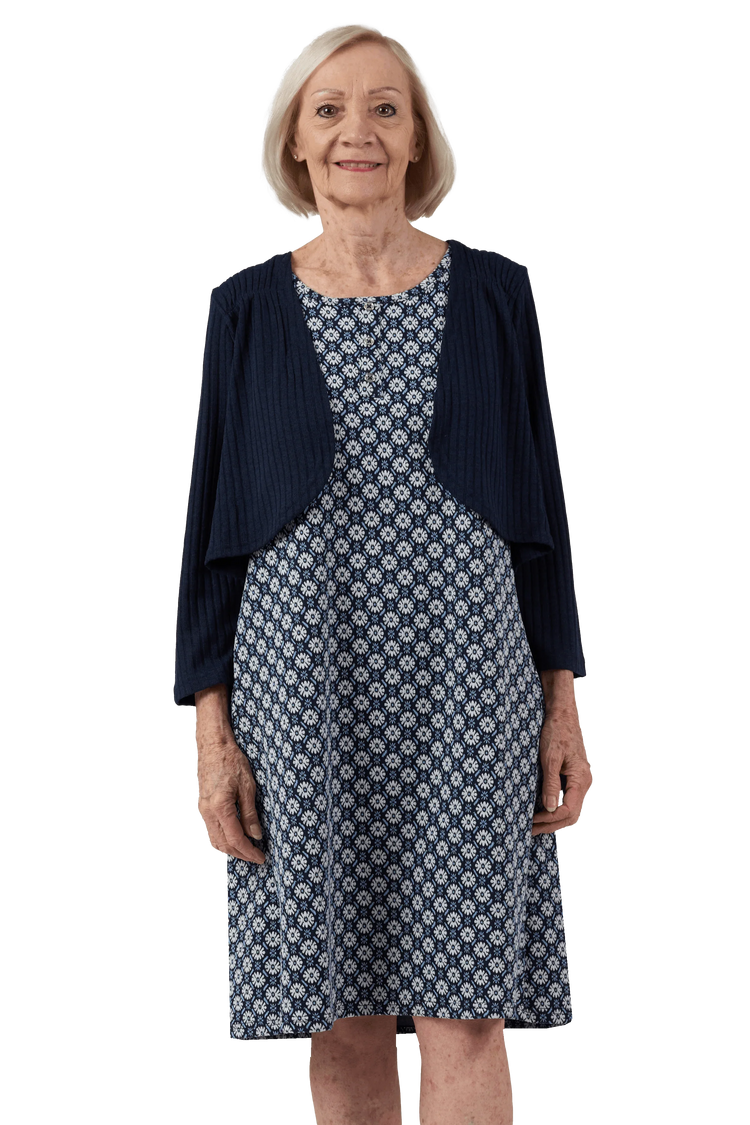 Adaptive Dress - Lucy | Navy, front detail 2