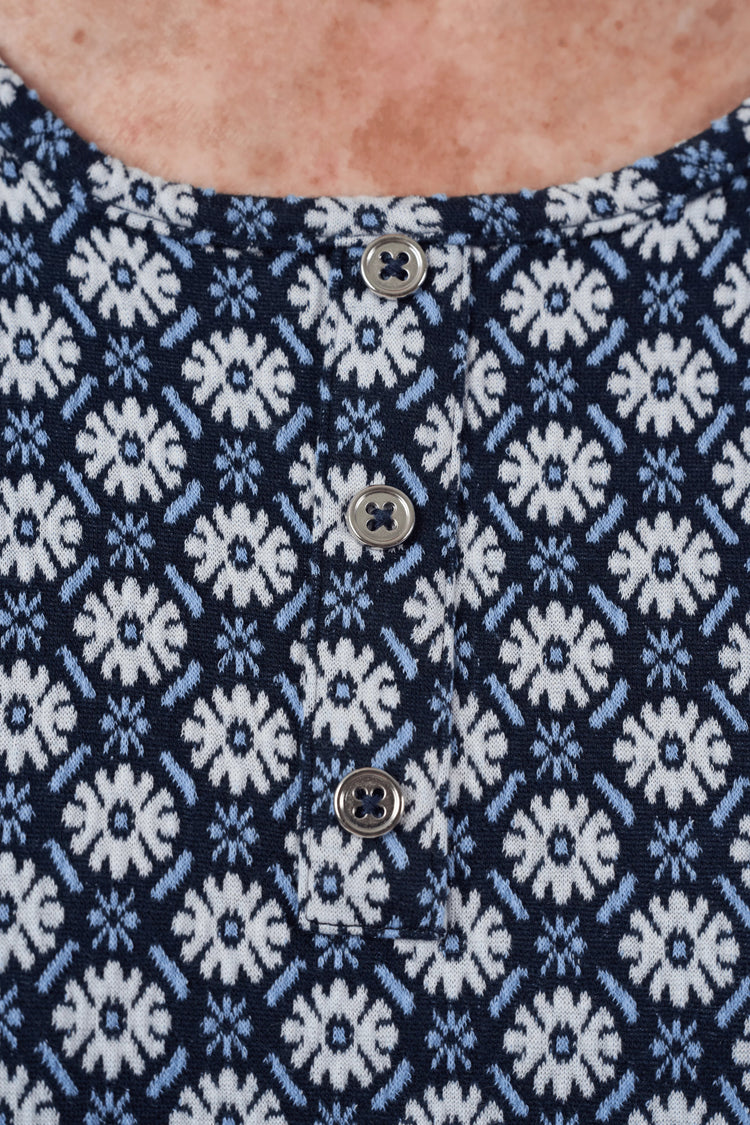 Adaptive Dress - Lucy | Navy, front placket detail
