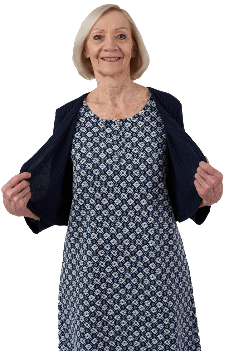 Adaptive Dress - Lucy | Navy, knit attachment detail