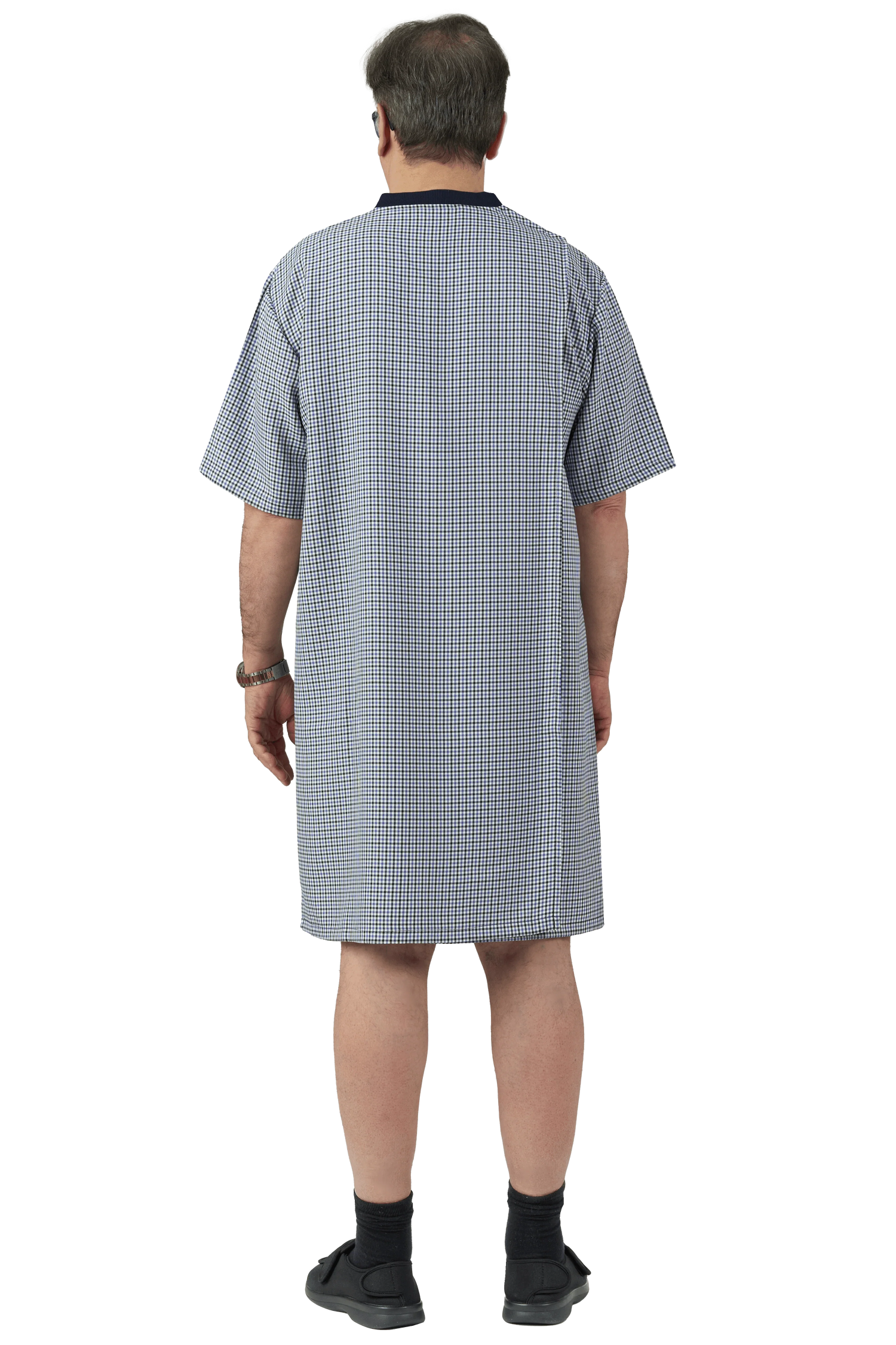 Adaptive Nightshirt - Mitch | Navy, back view