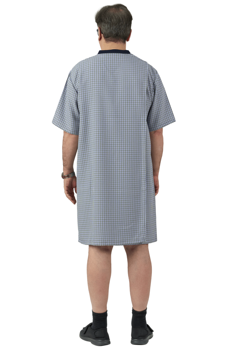 Adaptive Nightshirt - Mitch | Navy, back view