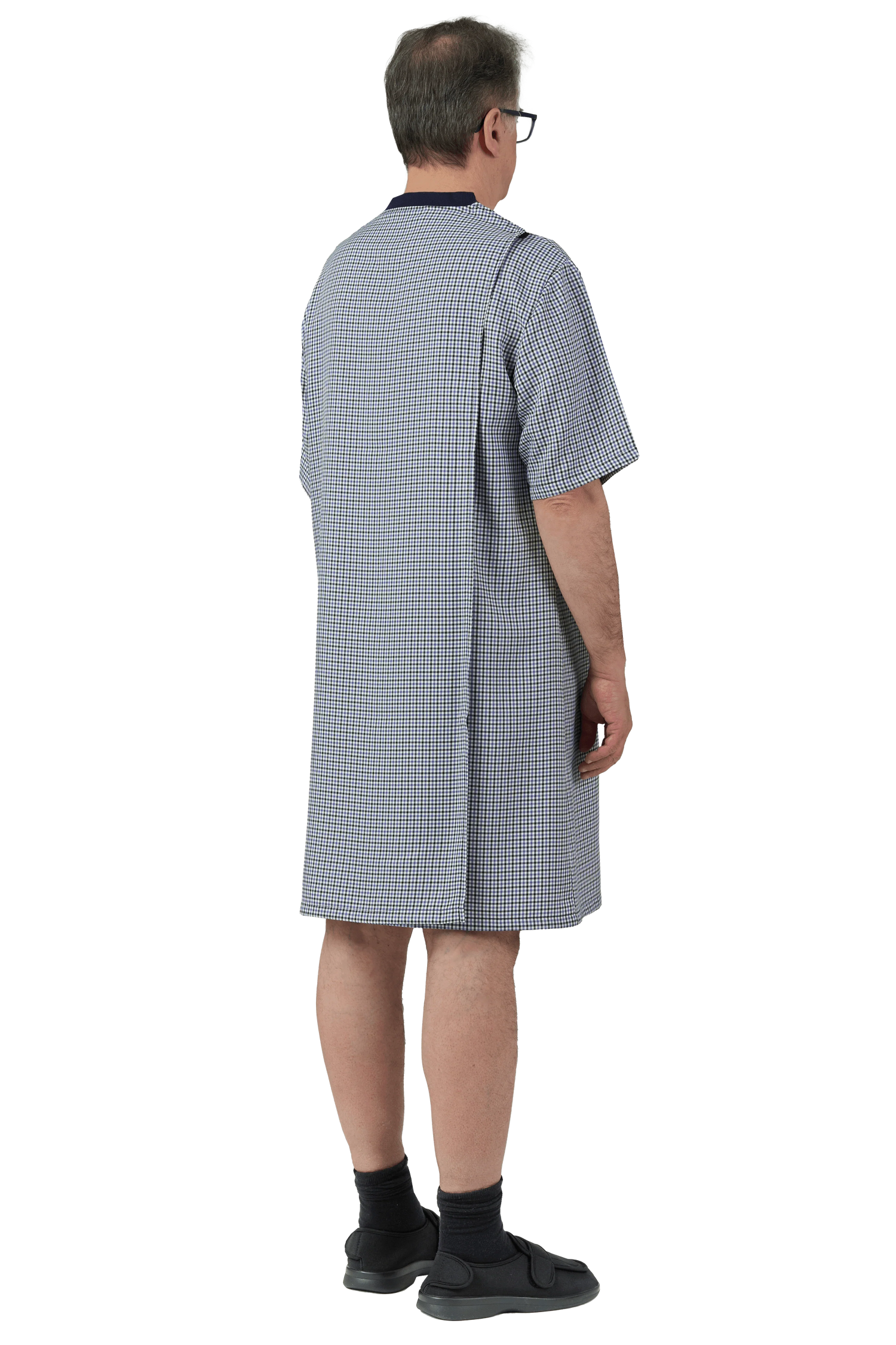 Adaptive Nightshirt - Mitch | Navy, back side view